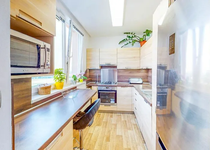 Novy V Ostrave U Misky S Akvariem A Vyhledem Z Balkonu Na Beskydy Daire